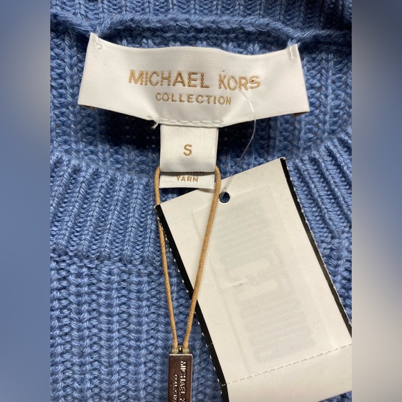MICHAEL KORS COLLECTION Cashmere Asymmetric Hem Shaker Crewneck Sweater - Picture 10 of 16